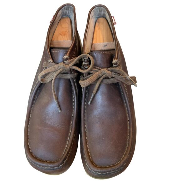 Clarks Wallabees Brown Oiled Leather Chukka Desert Boot Shoes Mens 10 M Casual